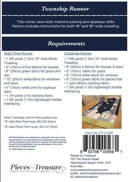 Township Runner Pattern PTT208 from Pieces to Treasure