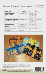 Pretty Package Placemats by Dragonfly Fiberart DFHD-20 Printed Pattern ONLY