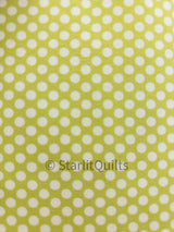 RARE - Social Club by The Comstocks for Moda #37097-11 Dot in cream 1/4” Polka Dots on green Sold in 1/2 yard increments cut continuously
