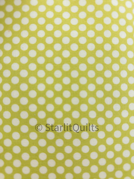 RARE - Social Club by The Comstocks for Moda #37097-11 Dot in cream 1/4” Polka Dots on green Sold in 1/2 yard increments cut continuously