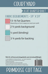 Courtyard Quilt Sewing Pattern by Lindsey Weight of Primrose Cottage - PCQ-039