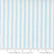 The image is a fabric with blue vertical stripes.