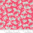 a repeating pattern of gray cats on a bright pink background.
