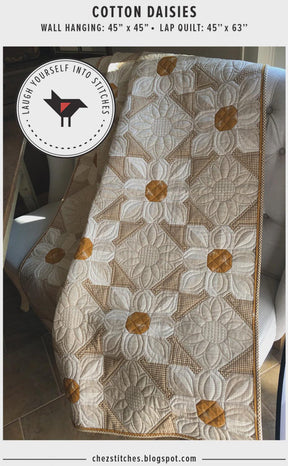 Cotton Daisies Quilt Pattern LYS118 by Laugh Yourself Into Stitches by Karen Walker 3 sizes