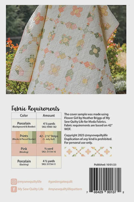 Garden Gate MSQL145 Sew Quilty Life Pattern by Heather Briggs 71 x 71