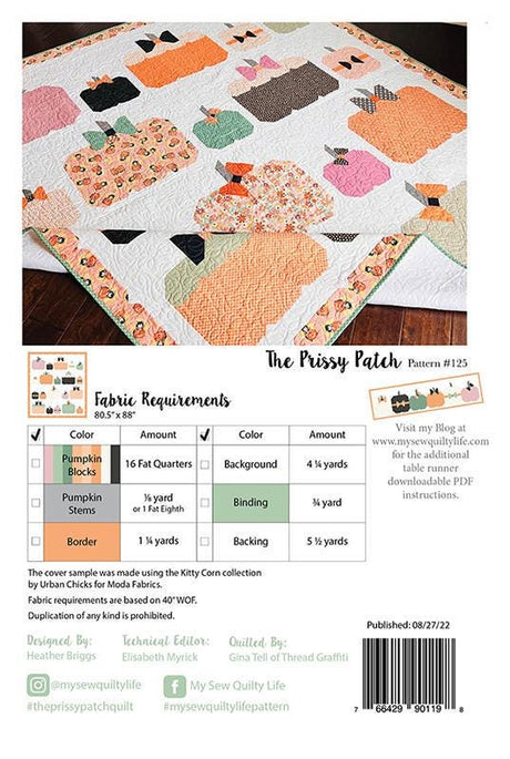 The Prissy Patch MSQL125 Sew Quilty Life Pattern by Heather Briggs 80.5 x x 88