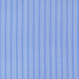 The image is a close-up of a fabric with vertical stripes in a light blue color. The fabric appears to be made of a material with a striped pattern, which is commonly used for clothing items such as shirts or dresses.