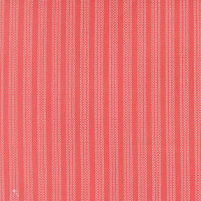 The image is a close-up of a red fabric with white vertical stripes.