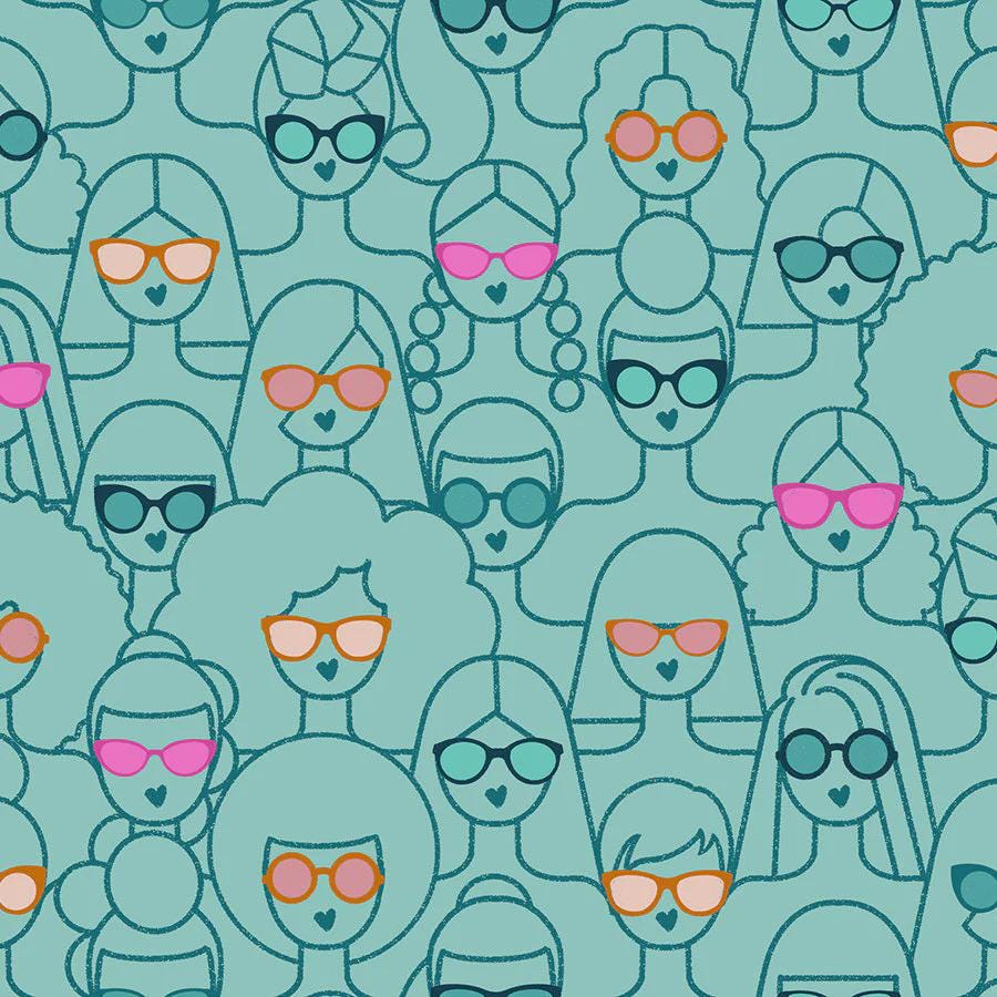Poolside Too Shine Girl Shine Lagoon Ruby Star Society RS5202-15 Sold in 1/2 yard increments
