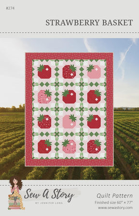 Strawberry Basket Quilt Pattern # BSI274 From Sew A Story / Bee Sew Inspired By Jennifer Long - 60” x 77”