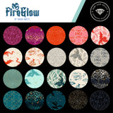 a collection of 16 circular patterns, each with a unique design and color scheme, arranged in a grid format.