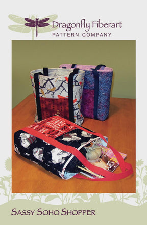 Sassy Soho Shopper by Dragonfly Fiberart DFTB-15 Printed Pattern ONLY