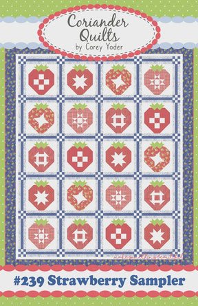 Strawberry Sampler Quilt Pattern by Coriander Quilts CQ239 73" x 88" Paper Pattern Only