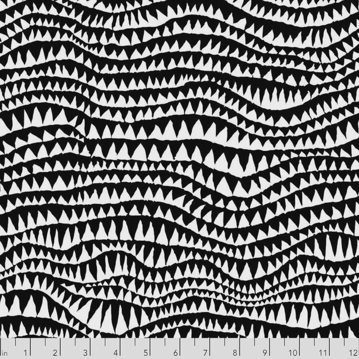 Kaffe Fassett Stash Collective Sharks Teeth Black Brandon Mably Free Spirit Fabrics PWBM060.BLACK Sold in Half Yard Increments