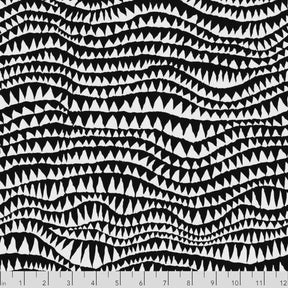 Kaffe Fassett Stash Collective Sharks Teeth Black Brandon Mably Free Spirit Fabrics PWBM060.BLACK Sold in Half Yard Increments