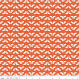 a repeating pattern of white butterflies against an orange background.