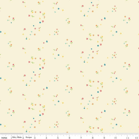 First Blooms Mini Blooms Vanilla C16326-Vanilla Yardage by Heather Peterson for Riley Blake Designs Sold in 1/2 Yard Increments