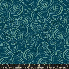 The image is a collage of various images, featuring swirling patterns and shapes in shades of blue and green.