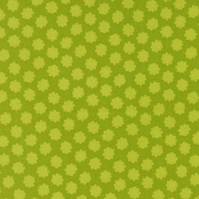 a repeating pattern of green flowers on a green background.