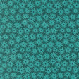 a repeating pattern of green flowers on a dark background.