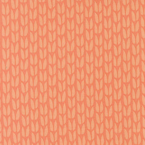 a repeating pattern of orange and white leaf-like shapes arranged in a grid-like fashion.