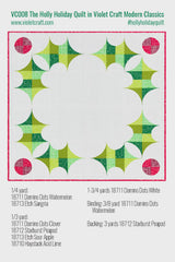 The Holly Holiday Quilt Pattern VC008 By Violet Craft Printed Pattern Only