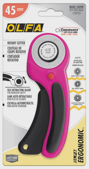 45mm Ergonomic Rotary Cutter Magenta # RTY-2DX-MAG
