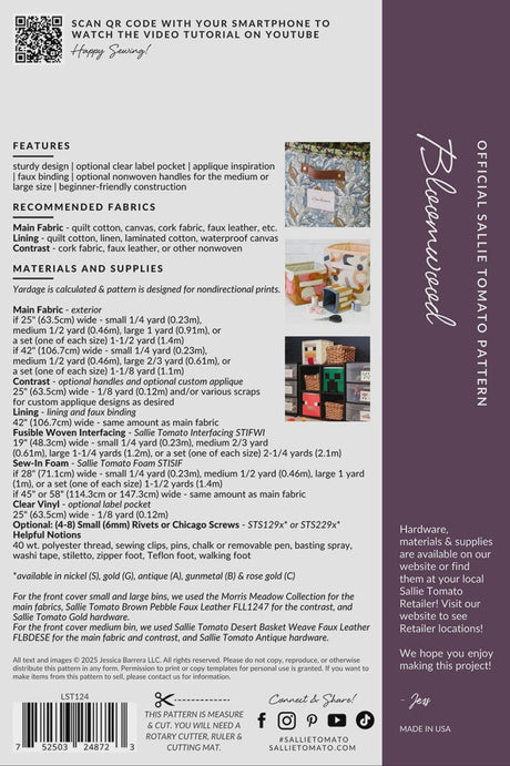 Bloomwood Simple Storage Cubes Paper Pattern LST124 - Printed pattern includes instructions for 3 sizes