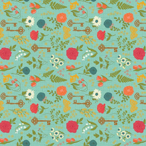 First Blooms Pressed Flowers Glacier Yardage C16321-GLACIER by Heather Peterson for Riley Blake Designs Sold in 1/2 Yard Increments
