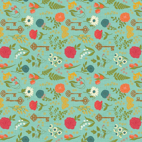 First Blooms Pressed Flowers Glacier Yardage C16321-GLACIER by Heather Peterson for Riley Blake Designs Sold in 1/2 Yard Increments