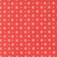 a repeating pattern of red flowers with white polka dots on a red background.