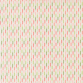 a repeating pattern of vertical lines in various colors, including red, green, and white, creating a visually striking and vibrant design.
