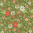The image is a vibrant and colorful floral pattern with various types of flowers and leaves in shades of green, pink, and white. The pattern is composed of multiple individual images, creating a visually appealing and intricate design.