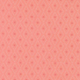 a repeating pattern of small white dots arranged in a diamond shape on a pink background.