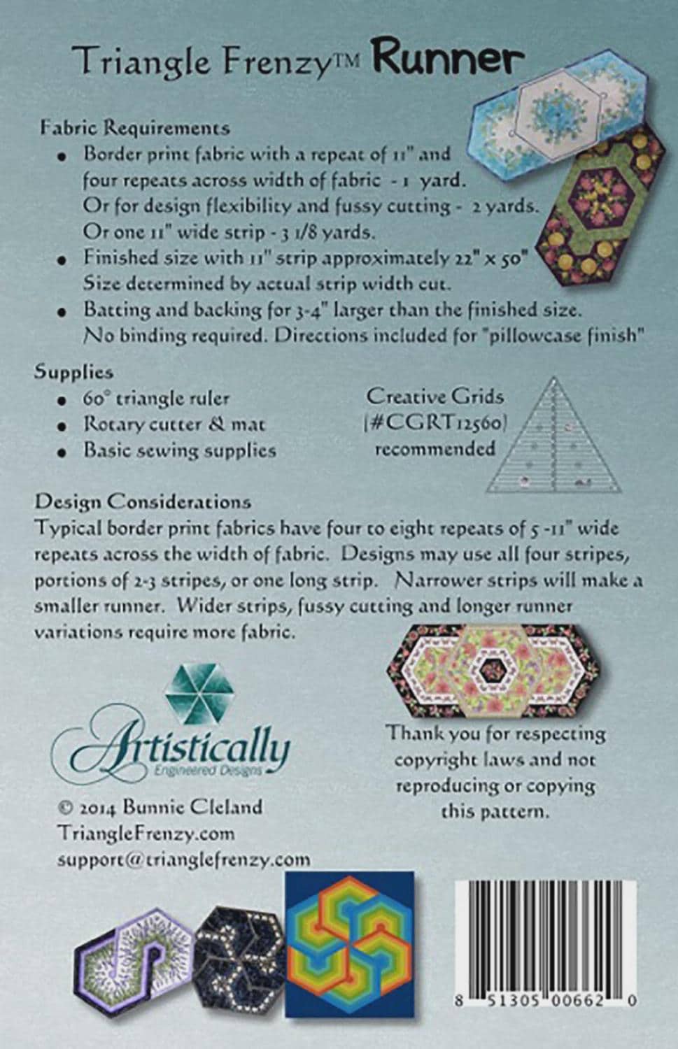 Triangle Frenzy by Bunnie Cleland - Triangle table runner