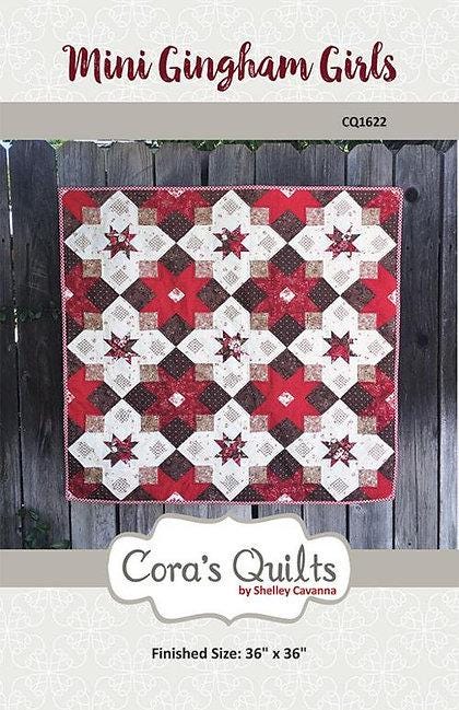 Mini Gingham Girls Printed Pattern only CQ1622 From Cora's Quilts by Shelley Cavanna
