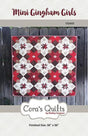 Mini Gingham Girls Printed Pattern only CQ1622 From Cora's Quilts by Shelley Cavanna