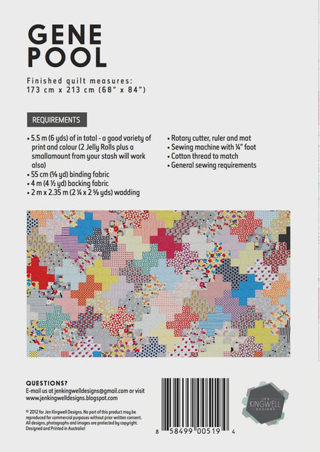 Gene Pool Quilt Pattern JKD5194 by Jen Kingwell Designs Printed Pattern Only