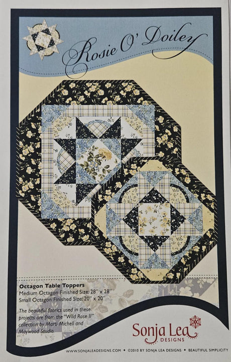 Rosie O' Doiley Octagon Table Topper Quilt Pattern by Sonja Lea Designs SLDIII-MSG Multiple sizes Printed Pattern Only