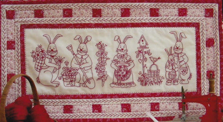 Bunny Bunch Table Runner BBD588 From Bird Brain Designs by Robin Kingsley Printed Pattern Only