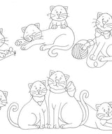 Frisky Kitties Redwork Pillowcase BBD610 From Bird Brain Designs by Robin Kingsley Printed Pattern Only