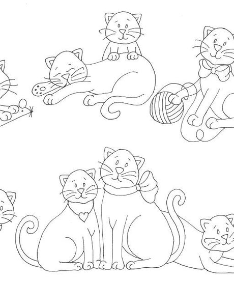Frisky Kitties Redwork Pillowcase BBD610 From Bird Brain Designs by Robin Kingsley Printed Pattern Only