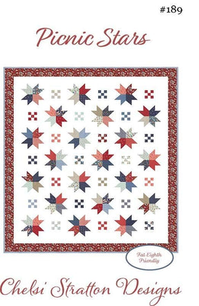 Picnic Stars Quilt Pattern CSD 189 by Chelsi Stratton Designs 59.5" x 67.5" Paper Pattern Only