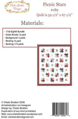 Picnic Stars Quilt Pattern CSD 189 by Chelsi Stratton Designs 59.5" x 67.5" Paper Pattern Only
