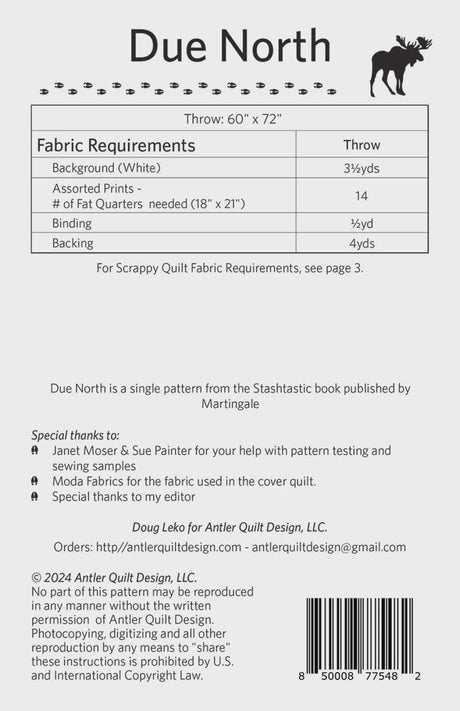 Due north Quilt Pattern AQD 304 by Antler Quilt Design Printed Pattern Only