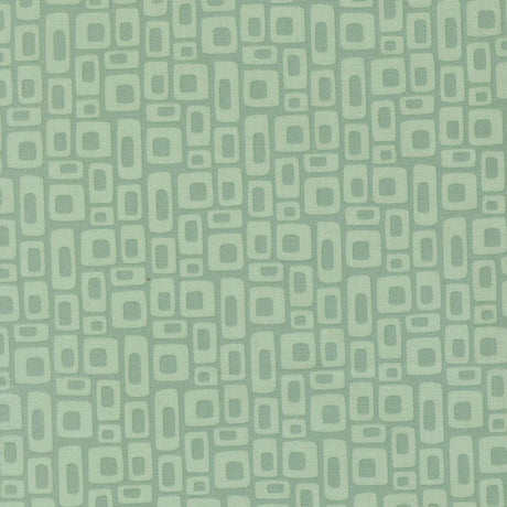 a repeating pattern of small square shapes in various shades of green and gray.