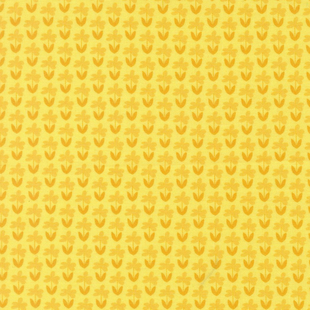 a repeating pattern of yellow flowers on a yellow background.