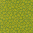 a repeating pattern of yellow flowers against a green background.