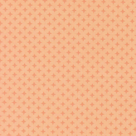 a repeating pattern of small orange and white stars arranged in a diagonal grid-like pattern.