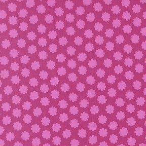 a repeating pattern of pink flowers on a purple background.